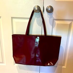 Brand new leather bag from Saks, burgundy red